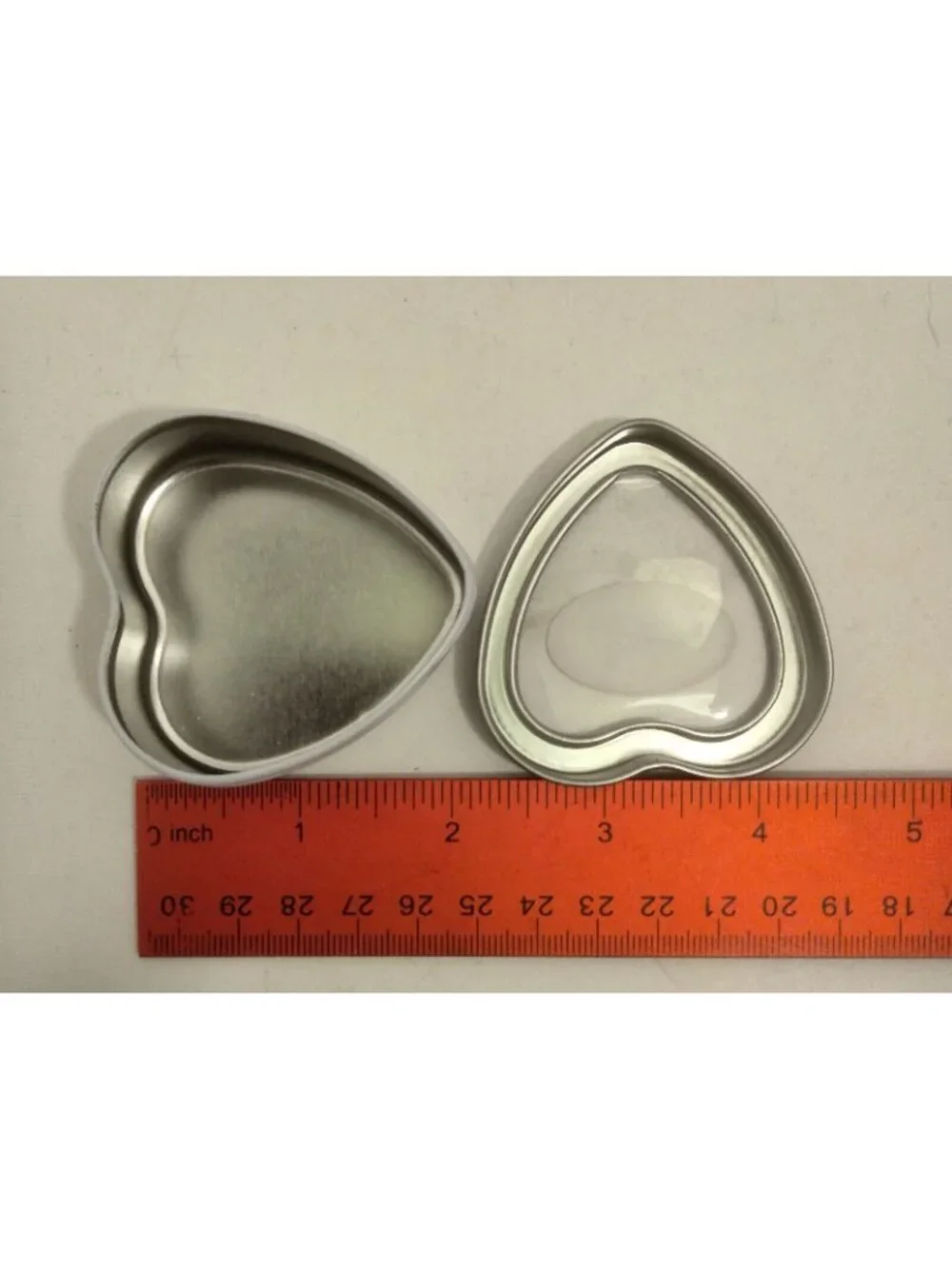 White Heart Shaped Trinket Box Forever in Love Metal Jewelry Case Wedding lot 3